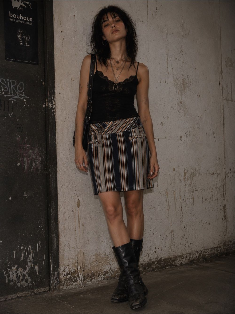 Vintage Renfrew Striped Mini Pencil Skirt